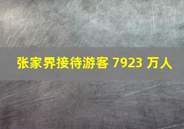 张家界接待游客 7923 万人